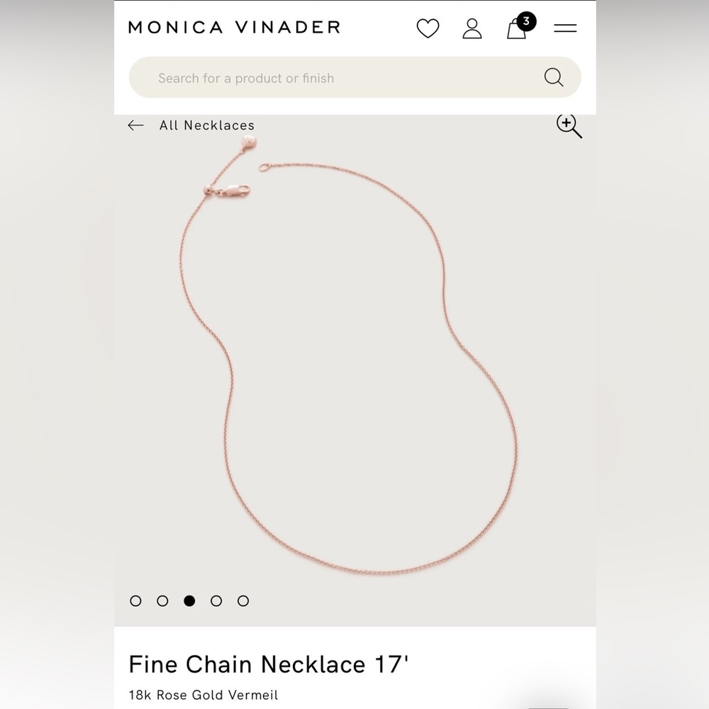 MONICA VINADER 18k Rose Gold Vermeil Necklace